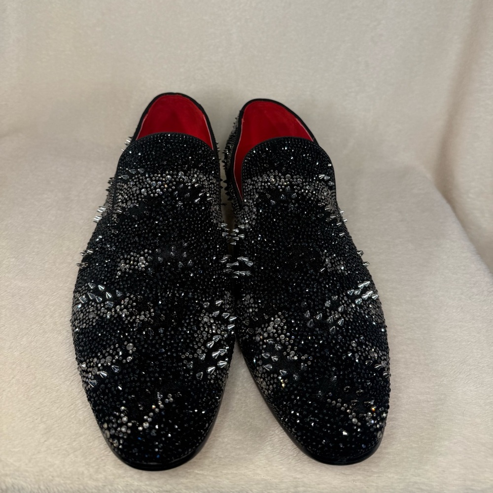 Elegant Black Studded Men's Loafers